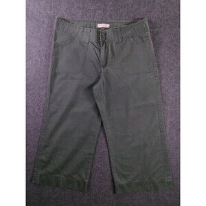 Lee Pants Womens 14 Olive Cropped Straight Leg On The Waist Casual Classic